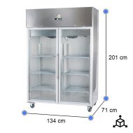 Armario expositor de congelación 2 puertas cristal 134 cm CLEITON