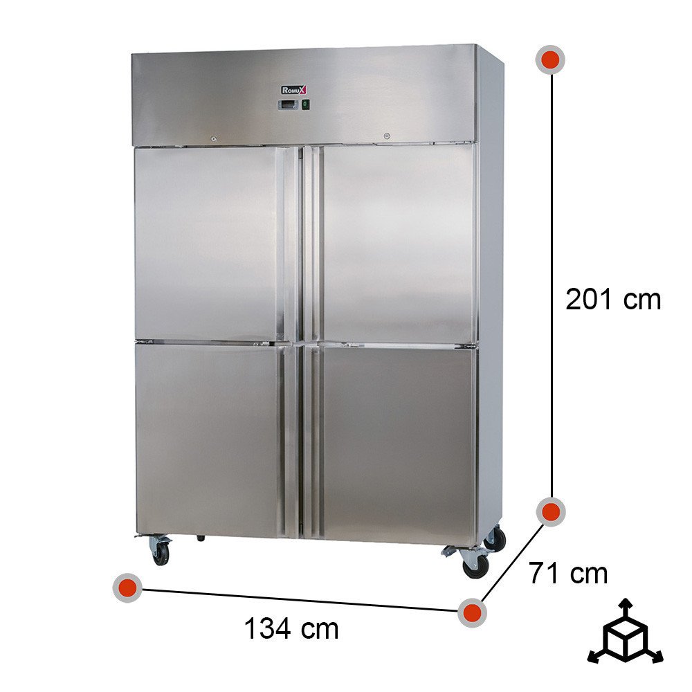 Armario Refrigerado 4 Puertas Medias 134 cm Ventilado ROMUX - 1065 L