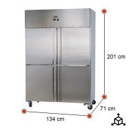 Armario de congelación 4 puertas medias 134 cm ventilado ROMUX