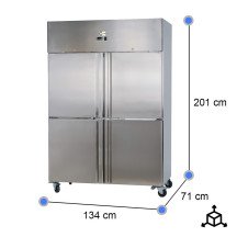 Armario de congelación 4 puertas medias 134 cm ventilado CLEITON