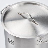 Olla Recta con Tapa 36 cm 36,6L | Equipamiento Industrial