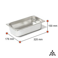 Cubeta Gastronorm 1/3 100 mm Acero Inox | Gastroten