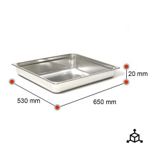 Cubeta Gastronorm 2/1 20mm Acero Inoxidable | Equipamiento Industrial