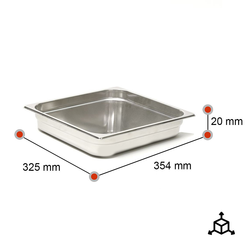 Cubeta Gastronorm 2/3 20mm Acero Inox | Equipamiento Industrial