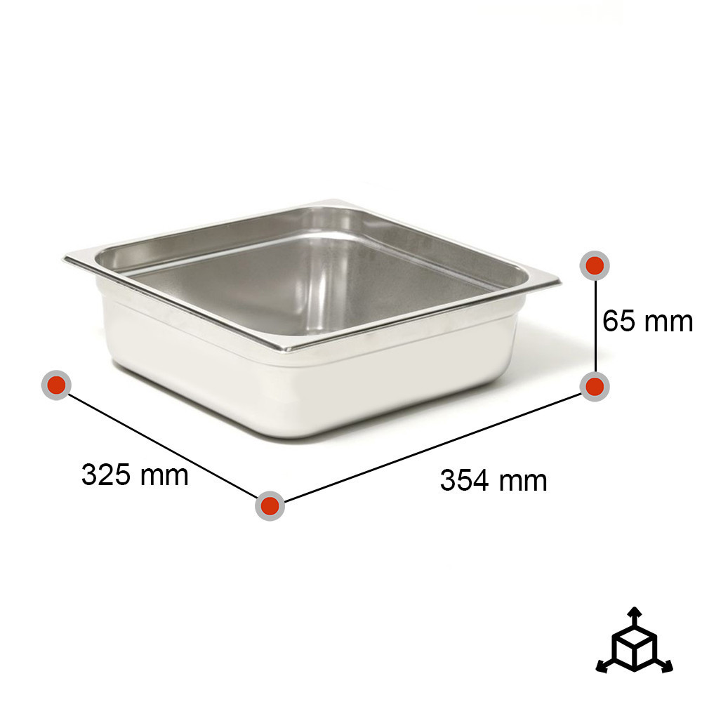 Cubeta Gastronorm 2/3 65 mm Acero Inox | Equipamiento Hostelería