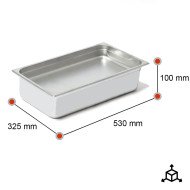 Cubeta Gastronorm 1/1 100 mm Acero Inoxidable | Gastroten