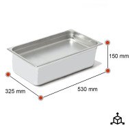 Cubeta Gastronorm 1/1 150mm Acero Inox | Equipamiento Industrial