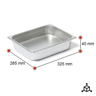 Cubeta Gastronorm 1/2 40mm Acero Inoxidable | Equipamiento Industrial