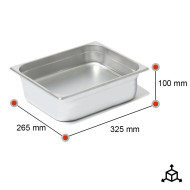 Cubeta Gastronorm 1/2 100mm Acero Inoxidable | Gastroten