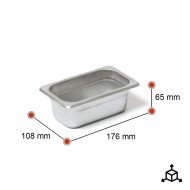 Cubeta Gastronorm 1/9 65mm Acero Inoxidable | Equipamiento Industrial