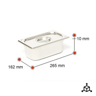 Tapa Cubeta Gastronorm 1/4 Acero Inoxidable | Gastroten
