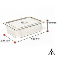Tapa para Cubeta Gastronorm 2/1 Acero Inox | Gastroten