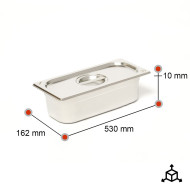 Tapa Cubeta Gastronorm 2/4 Acero Inox | Gastroten