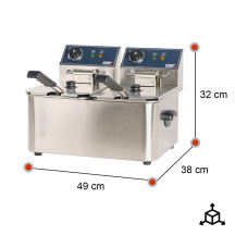 Freidora Industrial Doble 4+4L Romux | Equipamiento Hostelería