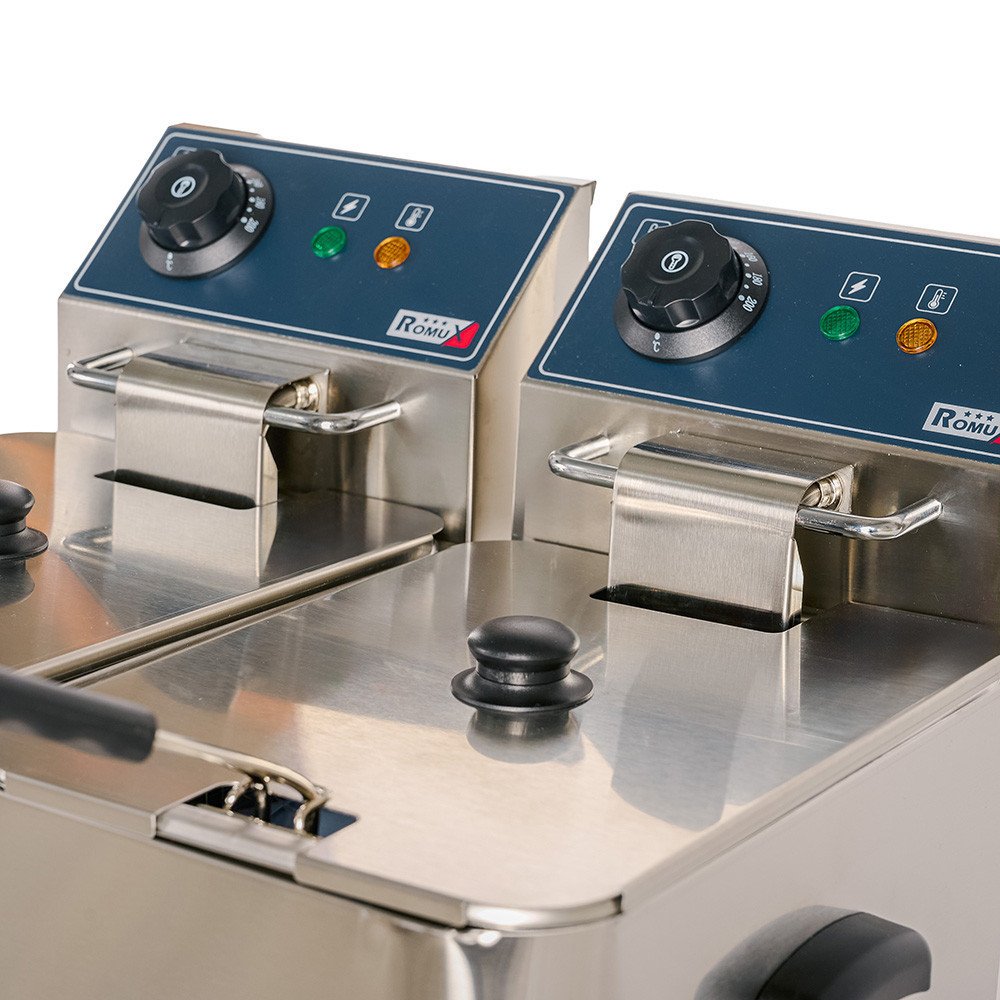 Freidora Industrial Doble 4+4L Romux | Equipamiento Hostelería