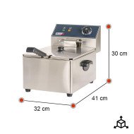 Freidora Industrial Eléctrica Simple 6L Romux | Equipamiento Industrial