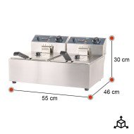 Freidora Industrial Doble 6+6 Litros Romux | Hostelería Profesional