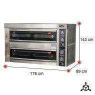 Horno Pizza Industrial Eléctrico Doble 8+8x32 cm Romux | Maquinaria Hostelería