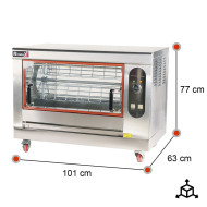 Asador de Pollos Horizontal Eléctrico 12 Pollos Romux | Equipamiento Industrial