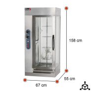 Asador de Pollos Vertical Eléctrico 12 Pollos Romux | Maquinaria Hostelería