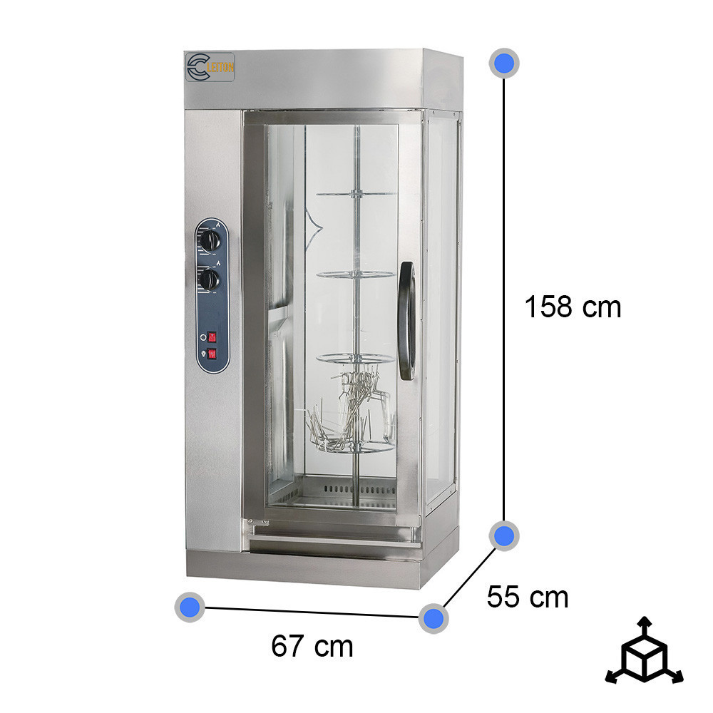 Asador de Pollos Vertical Eléctrico 12 Pollos | Gastroten