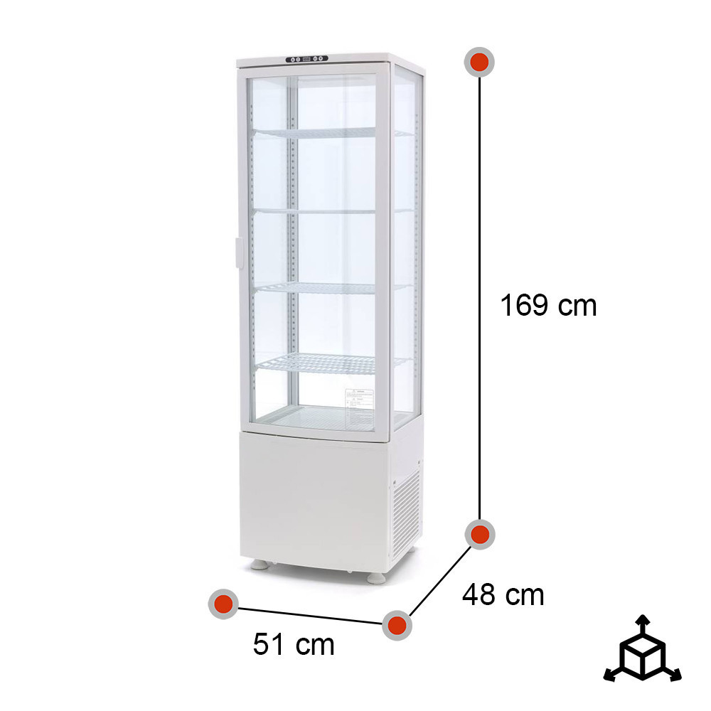 Vitrina Pastelera Vertical 230L Ventilada Romux | Equipamiento Industrial