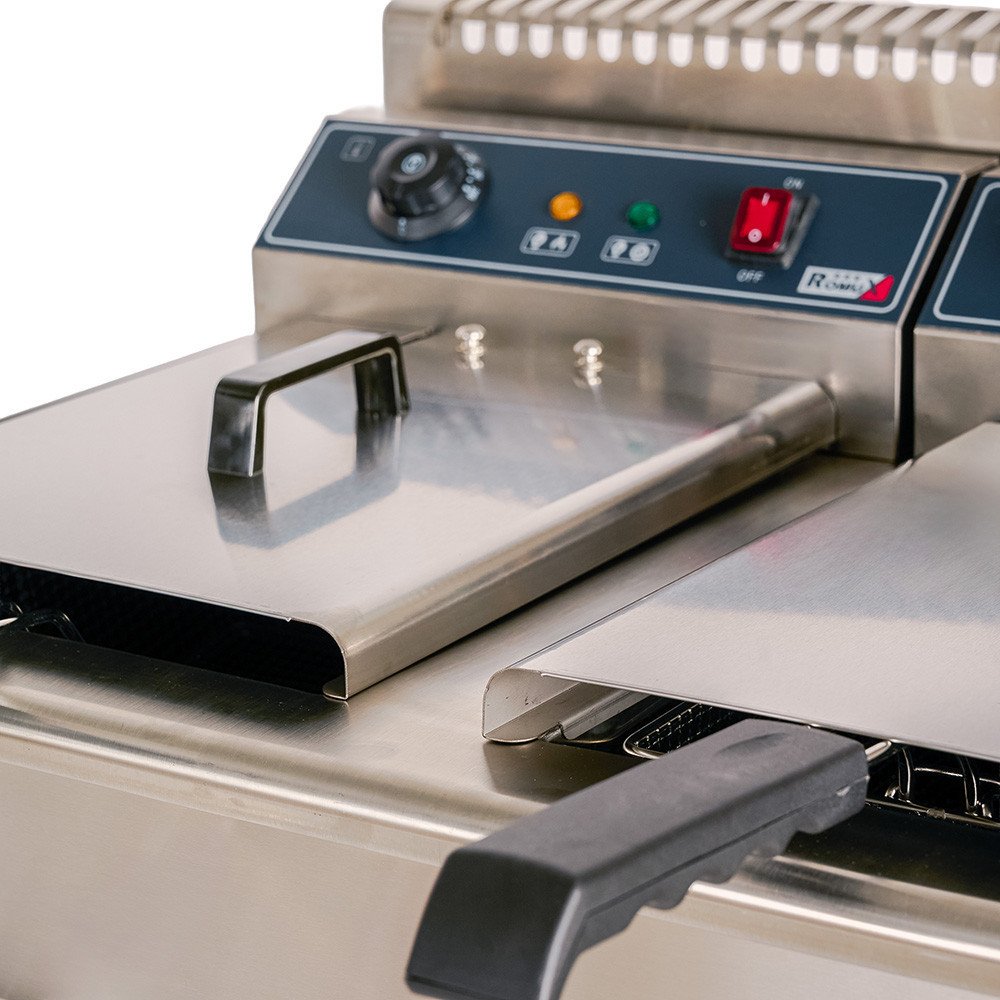 Freidora Industrial Eléctrica Doble 18L Romux | Equipamiento Hostelería