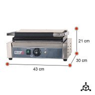 Grill Industrial Eléctrico 43cm Placa Lisa Romux | Maquinaria Hostelería