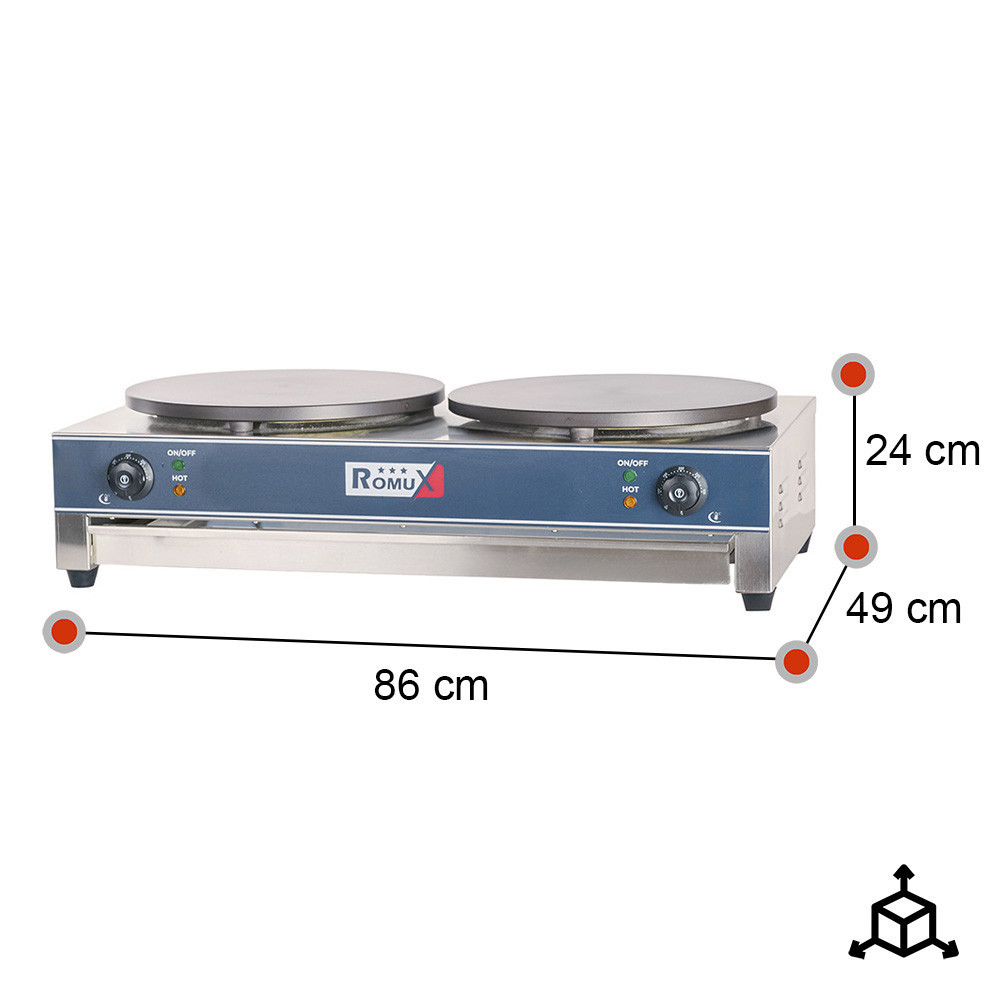 Crepera Doble Eléctrica 6 Kw Romux | Equipamiento Industrial