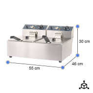 Freidora Industrial Eléctrica Doble 6+6 Litros Cleiton | Equipamiento Hostelería