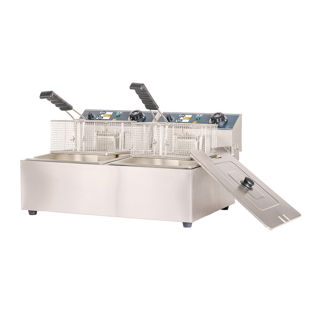 Freidora Industrial Eléctrica Doble 6+6 Litros Cleiton | Equipamiento Hostelería