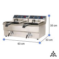 Freidora Industrial Eléctrica Doble 10+10L Cleiton | Equipamiento Hostelería