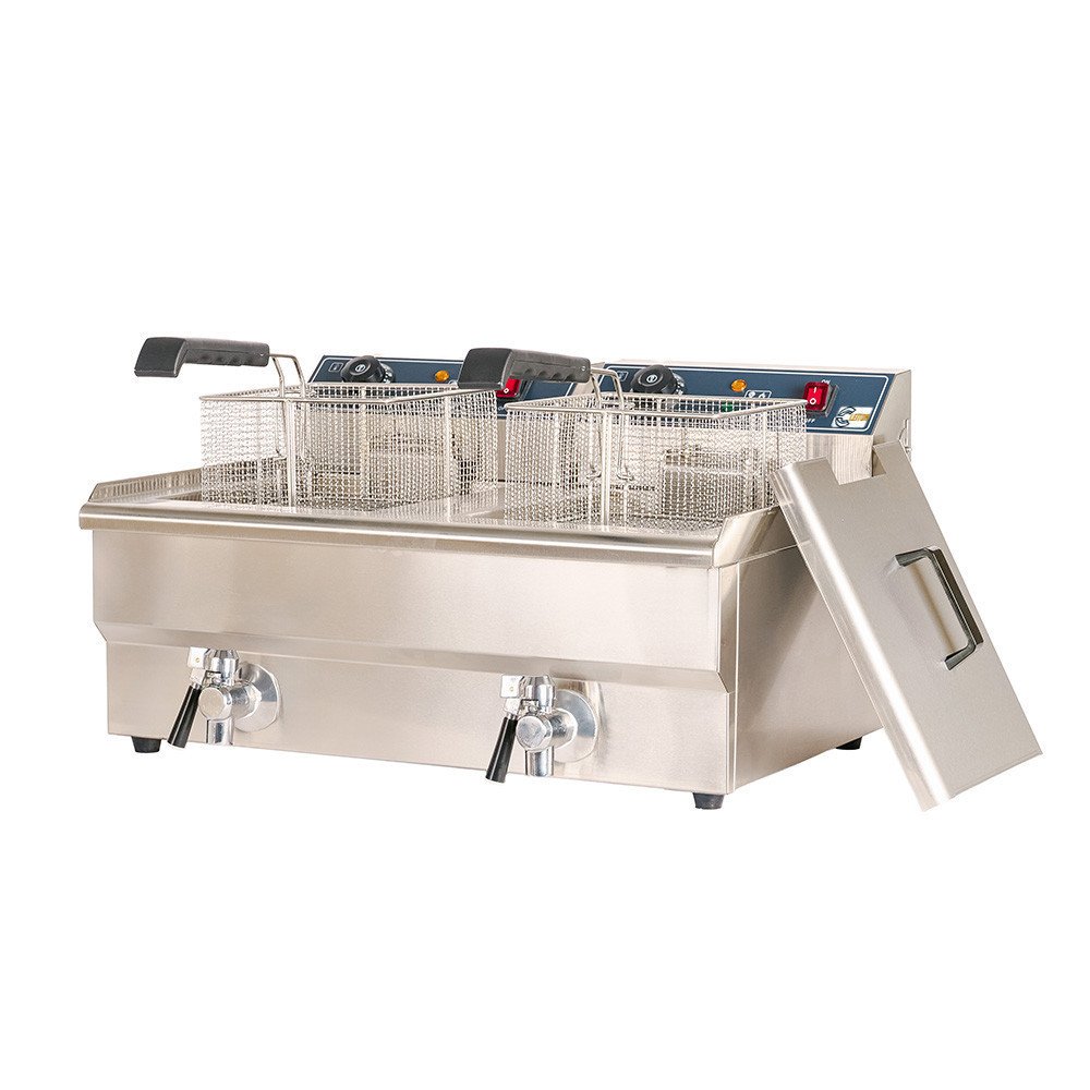 Freidora Industrial Eléctrica Doble 10+10L Cleiton | Equipamiento Hostelería