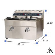 Freidora Industrial Eléctrica Doble 18+18L Cleiton | Equipamiento Hostelería