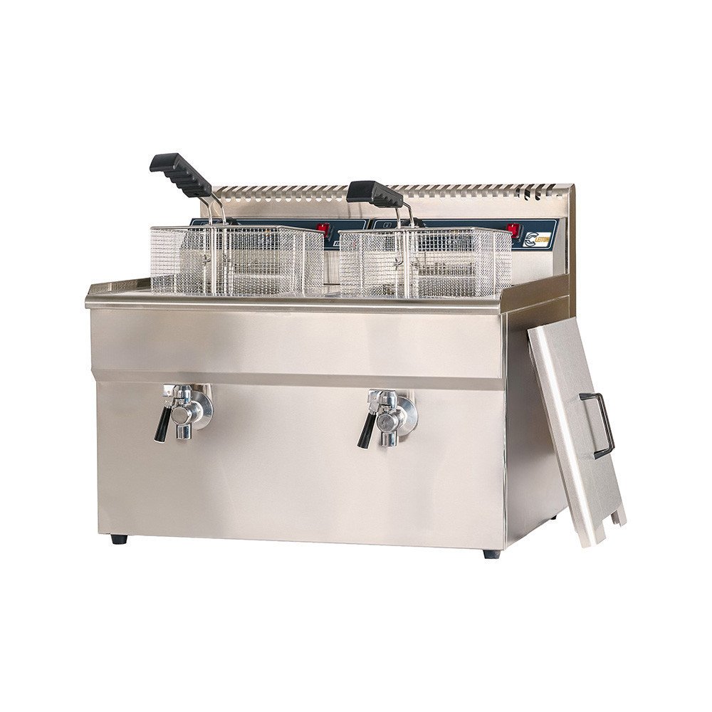 Freidora Industrial Eléctrica Doble 18+18L Cleiton | Equipamiento Hostelería