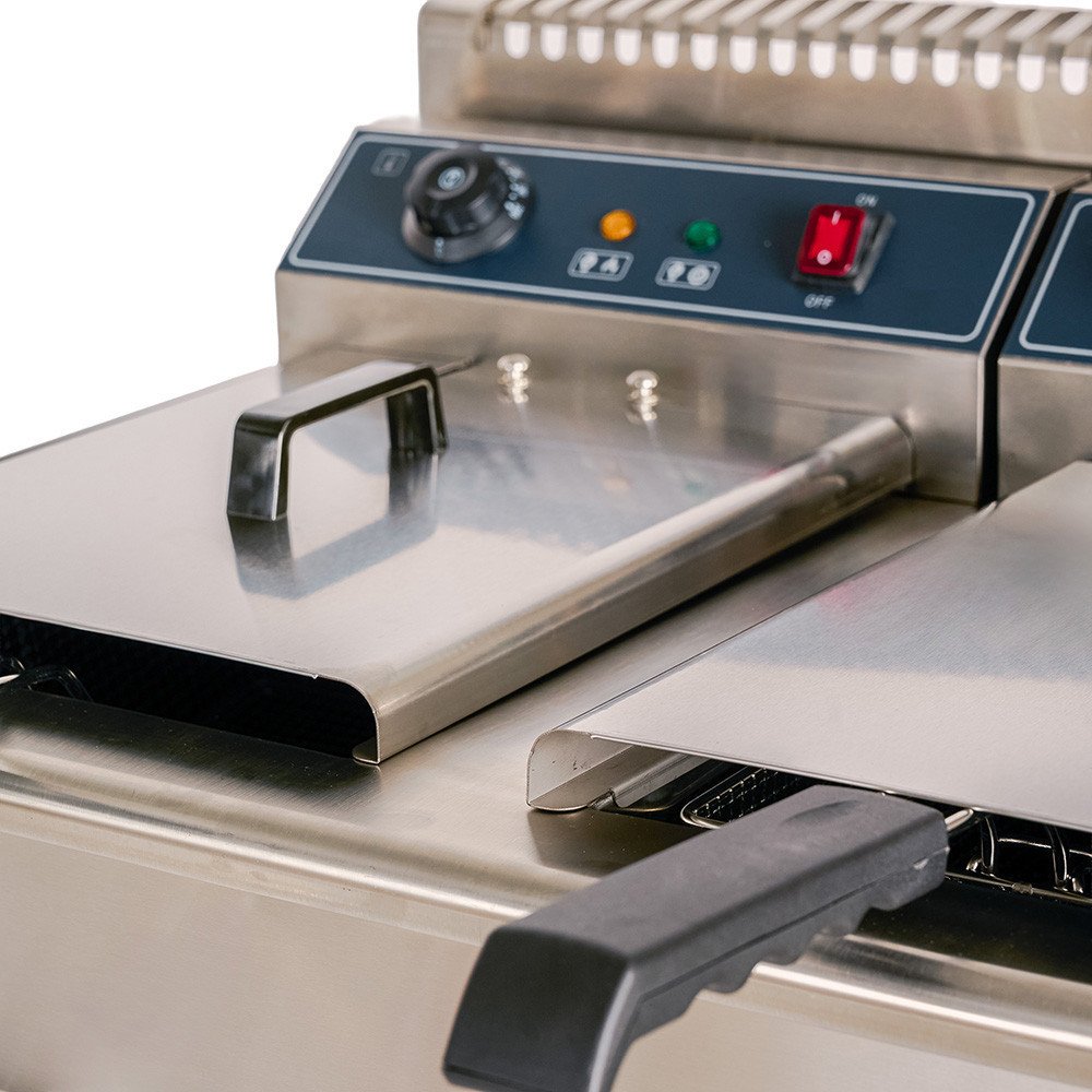 Freidora Industrial Eléctrica Doble 18+18L Cleiton | Equipamiento Hostelería
