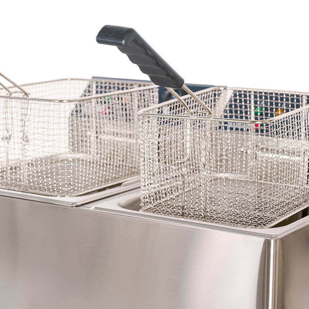 Freidora Eléctrica Doble 8+8L Sobremesa Romux | Equipamiento Industrial