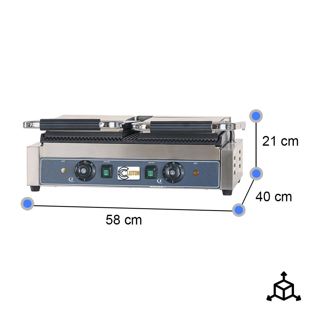 Grill Industrial Eléctrico Doble 58cm Cleiton | Equipamiento Industrial