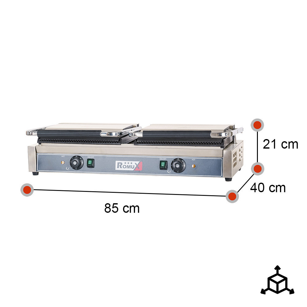Grill Industrial Eléctrico Doble 85 cm Romux | Equipamiento Industrial