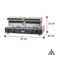 Gofrera Industrial Doble Eléctrica 3,2 Kw Romux | Equipamiento Hostelería