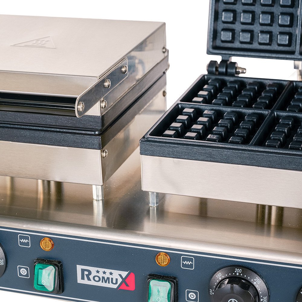 Gofrera Industrial Doble Eléctrica 3,2 Kw Romux | Equipamiento Hostelería