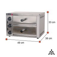Horno de Pizza Eléctrico Doble 1+1x30 cm Romux | Equipamiento Industrial