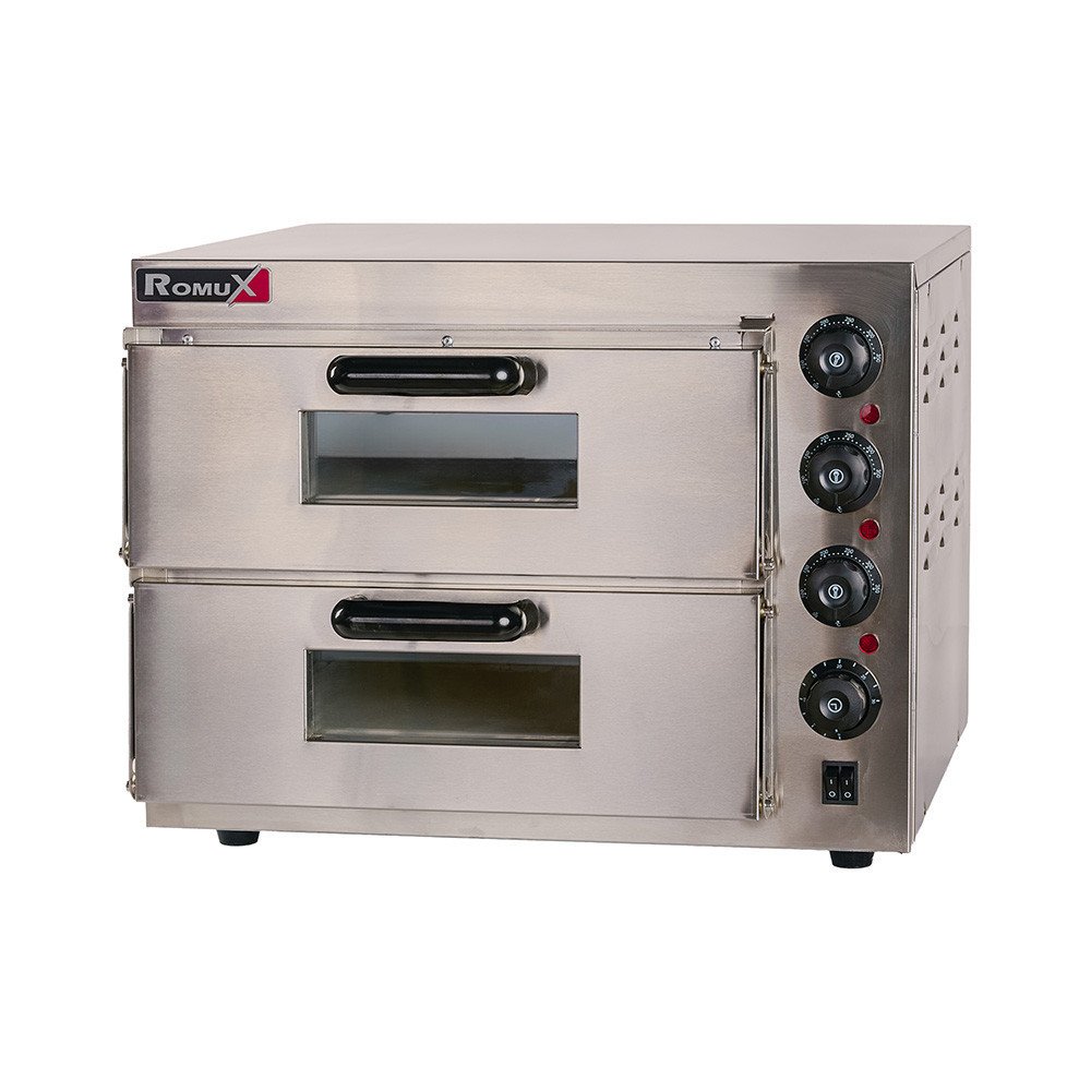 Horno de Pizza Eléctrico Doble 1+1x40 cm Romux | Equipamiento Industrial
