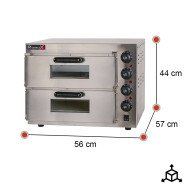 Horno de Pizza Eléctrico Doble 1+1x40 cm Romux | Equipamiento Industrial