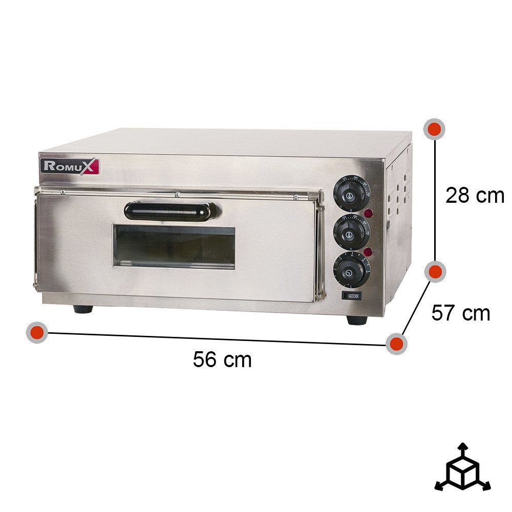 Horno de Pizza Eléctrico Simple 40 cm Romux | Equipamiento Industrial