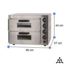 Horno de Pizza Eléctrico Doble 40cm Cleiton | Equipamiento Industrial