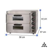 Horno de Pizza Eléctrico Doble 40cm Cleiton | Equipamiento Industrial