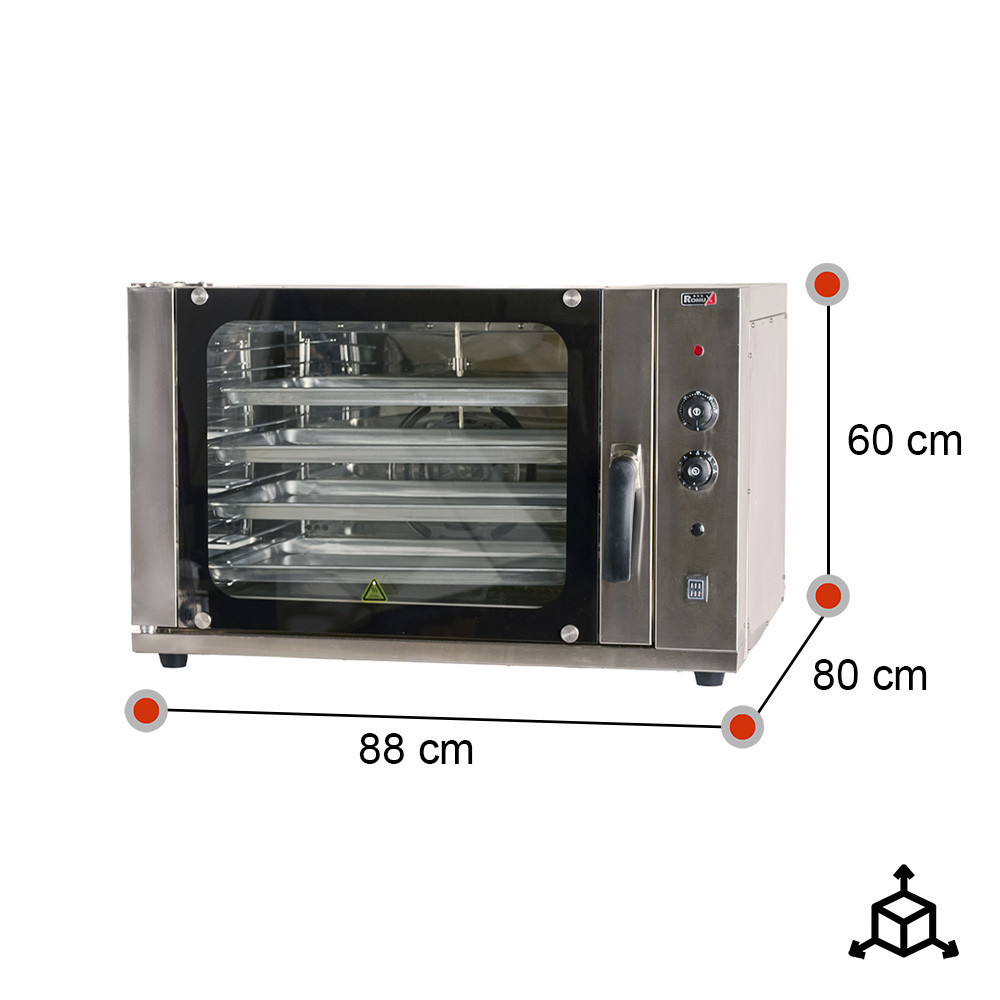 Horno de Convección 4 Bandejas 60x40 cm Romux | Maquinaria Hostelería