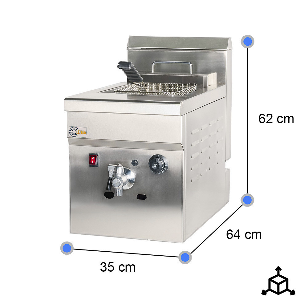 Freidora Gas Natural Simple 18L Sobremesa Cleiton | Equipamiento Industrial