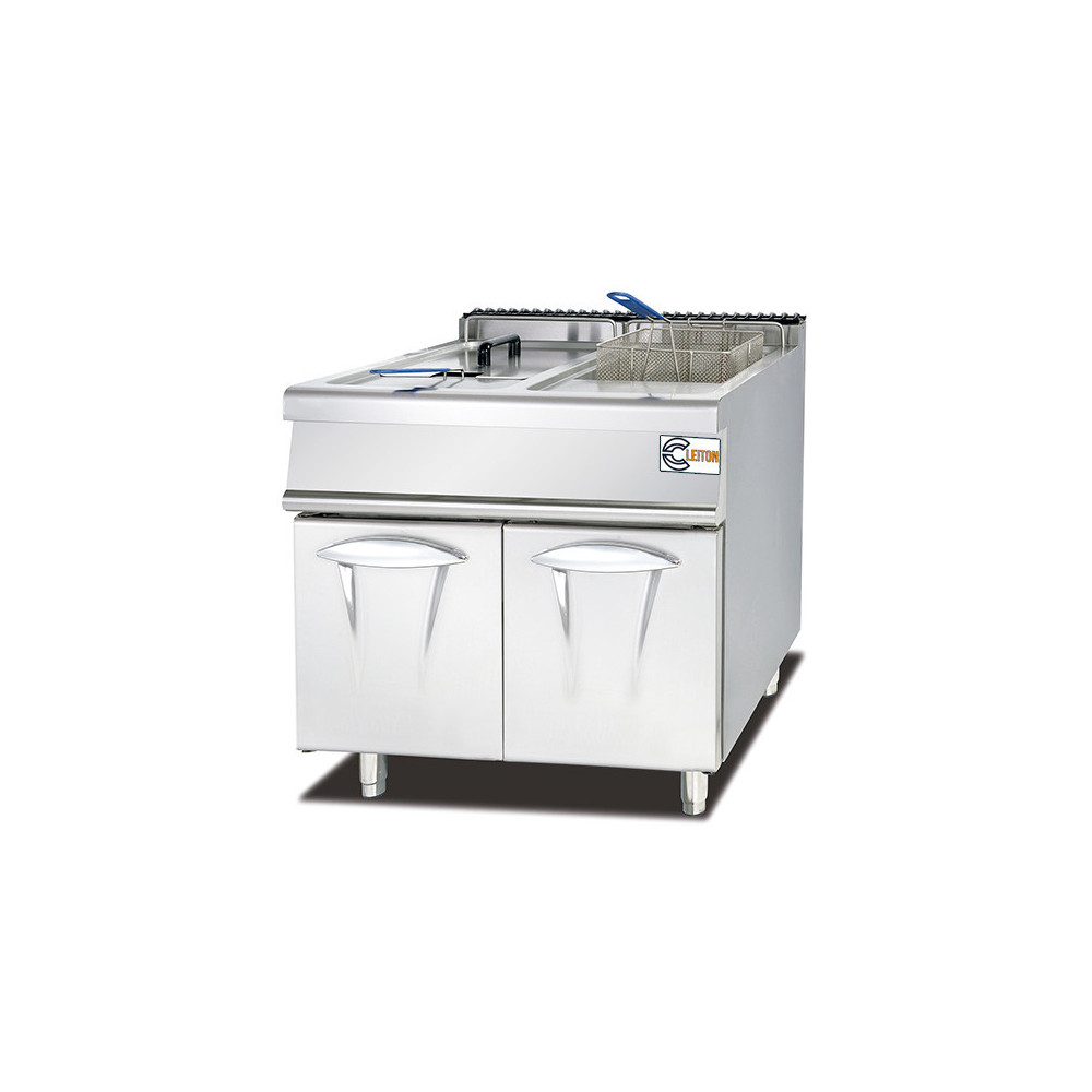 Freidora Industrial a Gas Butano Doble 28+28L | Gastroten